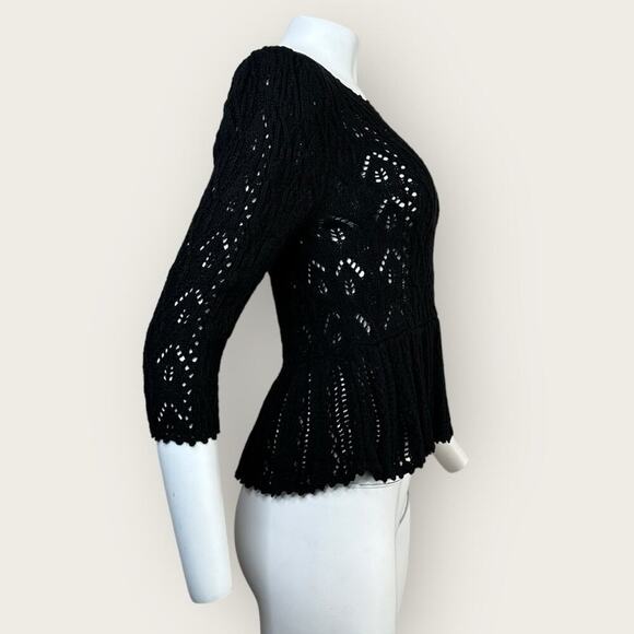 NWT | St. Roche | Knit Peplum Top | Black | Medium - Picture 5 of 16